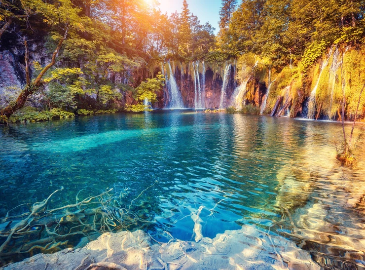 the UNESCO-listed Plitvice Lakes National Park in Croatia