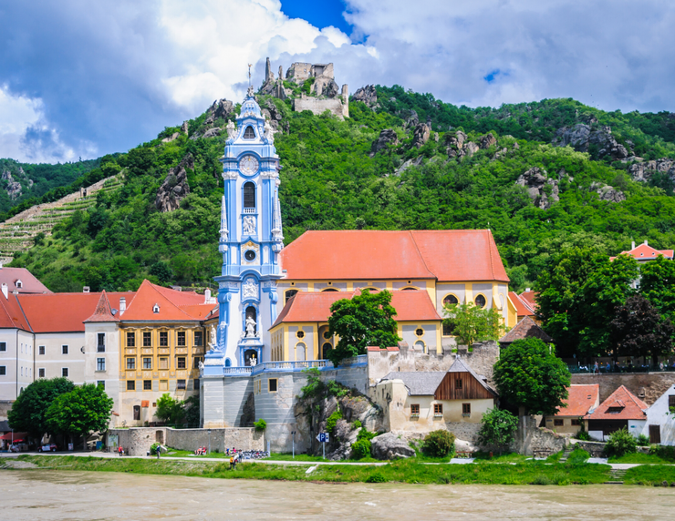 the picturesque town of Durnstein in Austria Wachau Valley