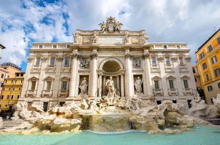the Trevi Fountain in Rome