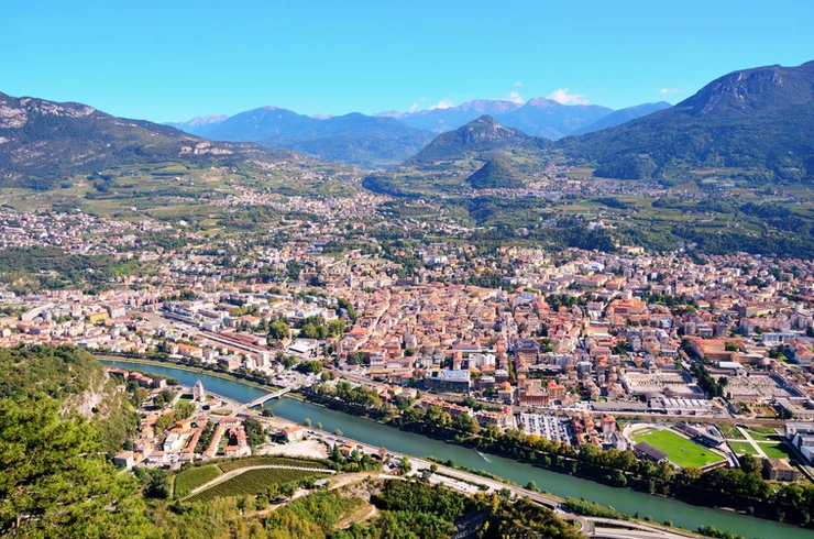 aerial view of Trento 