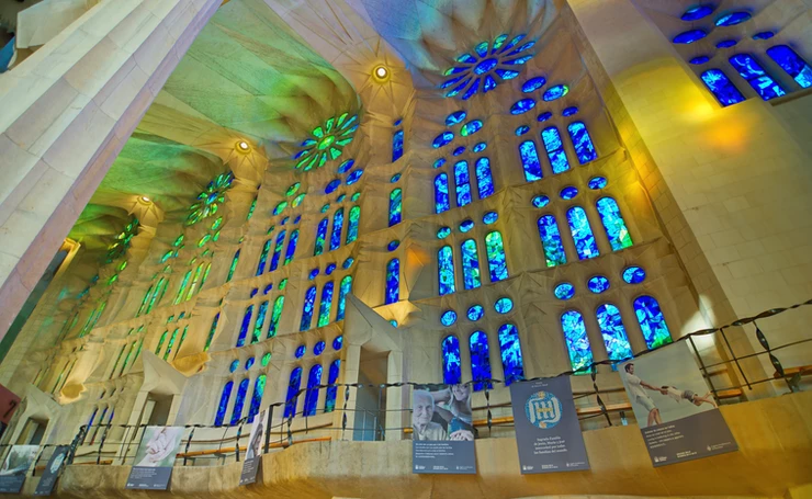 gorgeous stained glass windows in Sagrada Familia