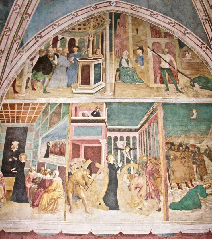 scenes form the life of Saint Catherine in the Castiglione Chapel