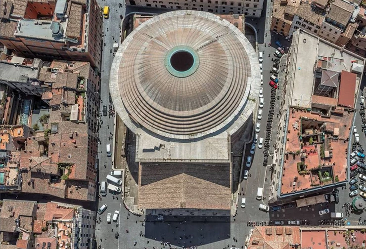 aerial view of Pantheon dome