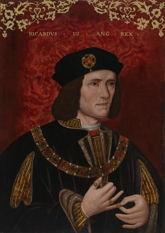 Richard III, portrait with overpaint, c. 1504–20 - The British Library. This painting was doctored and overpainted to make it appear that Richard III was a hunchback. His facial features were also altered.