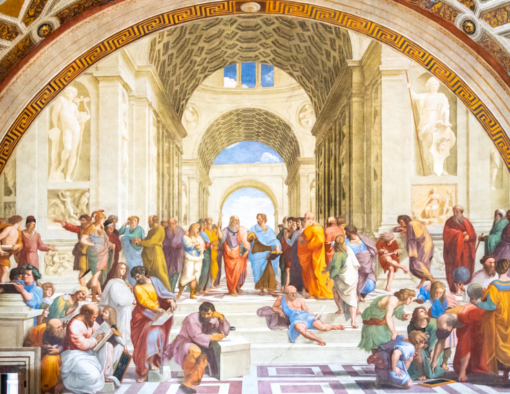 Raphael's School of Athens in the Raphael Rooms