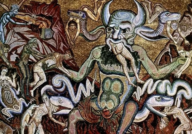 the figure of Satan eating the damned