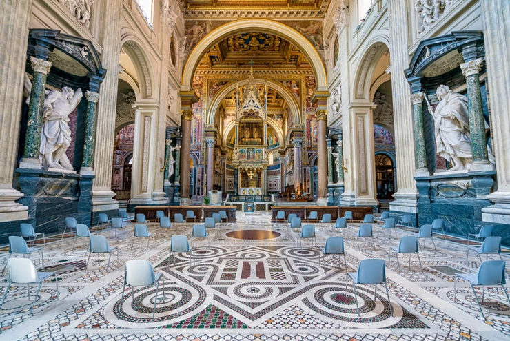 the Borromini-designed nave of the basilica