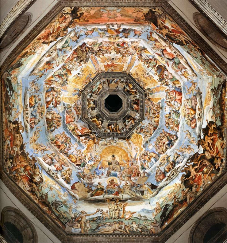 Vasari's The Last Judgment fresco in the cupola of the dome