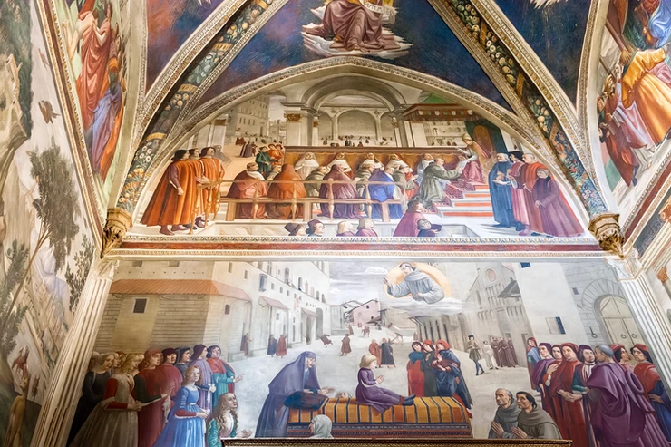 Ghirlandaio frescos in the Sassetti Chapel of the Basilica of Santa Trinita