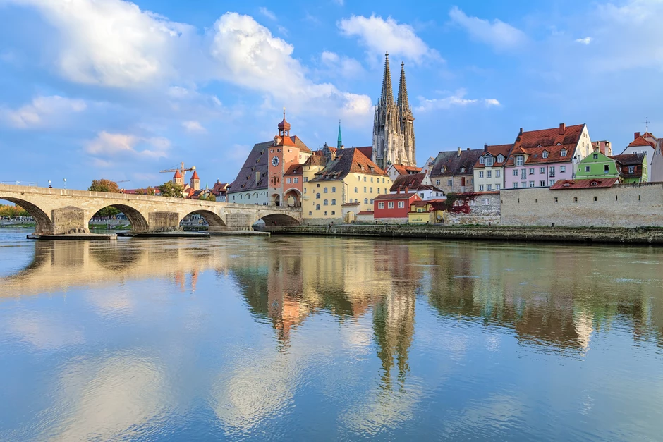the beautiful UNESCO town of Regensburg