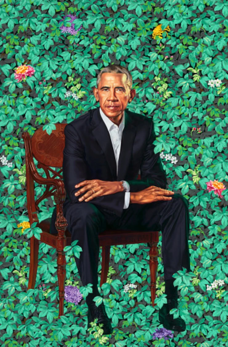 Kehinde Wiley, Portrait of Barack Obama, 2018 -- in the National Portrait Gallery
