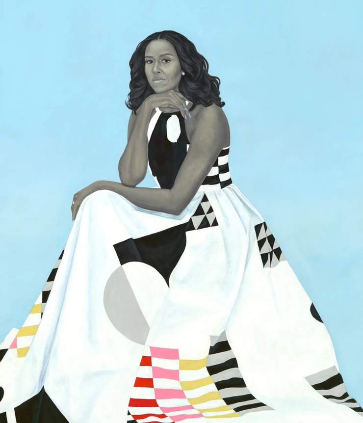 Amy Sherald, Portrait of Michelle Obama, 2018 -- at the National Portrait Gallery