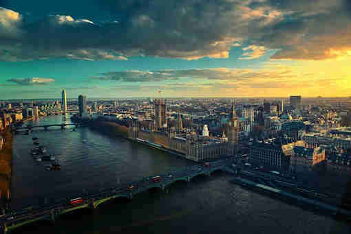 the Thames River and Westminster in London