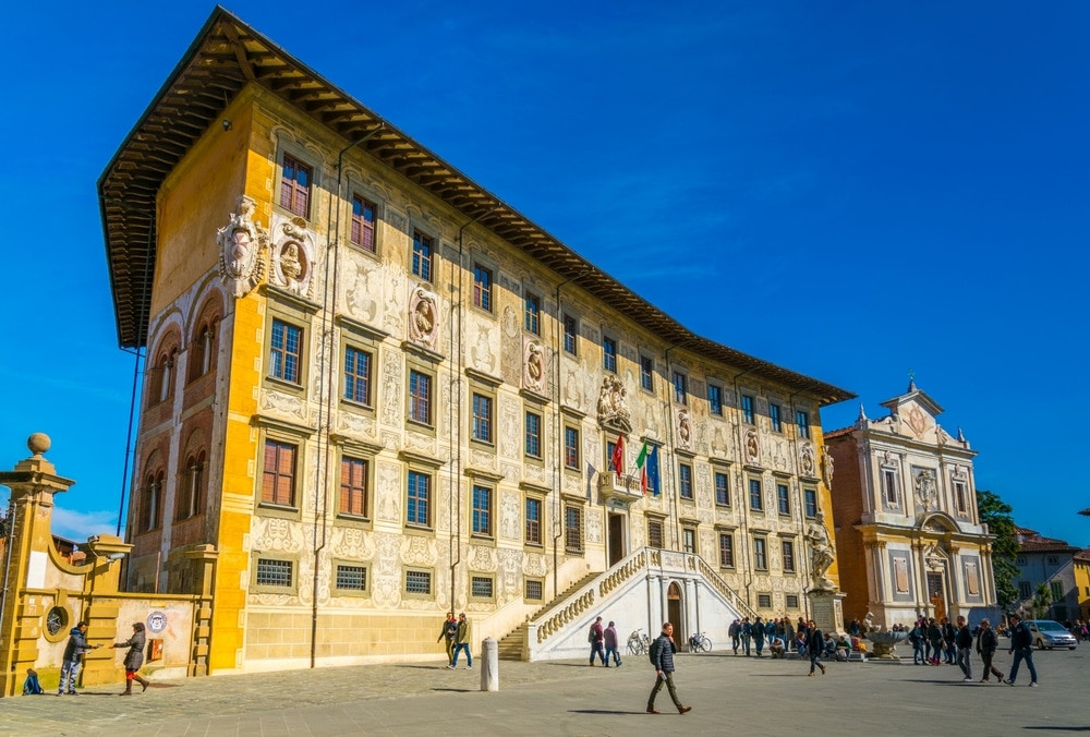 Palazzo dei Cavalieri in Knight's Square, with etched sgraffit