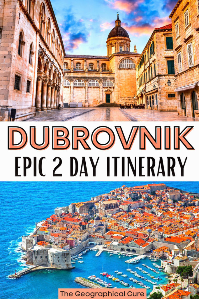 Pinterest pin for 2 days in Dubrovnik itinerary