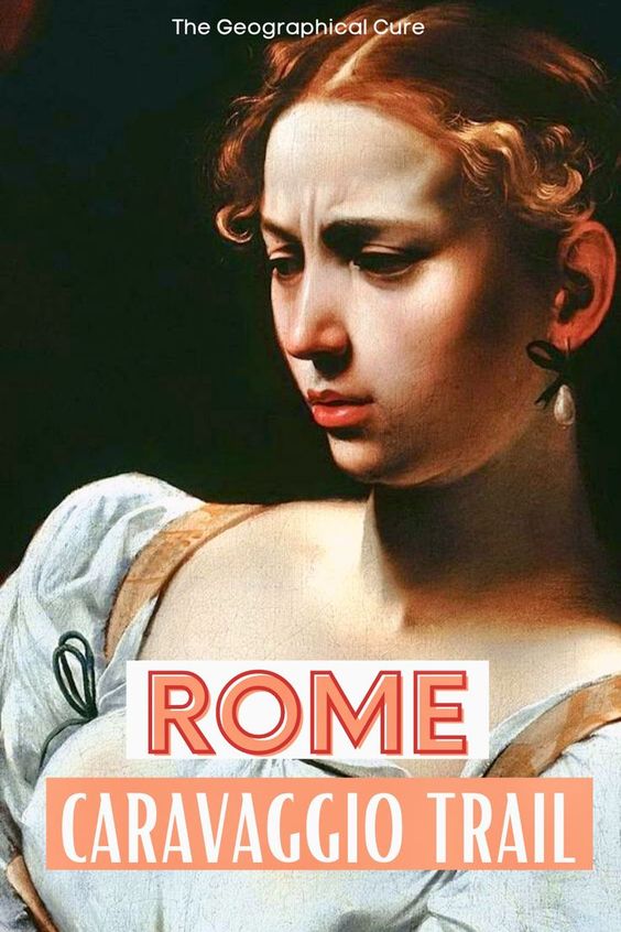 Pinterest pin for Caravaggio's art in Rome