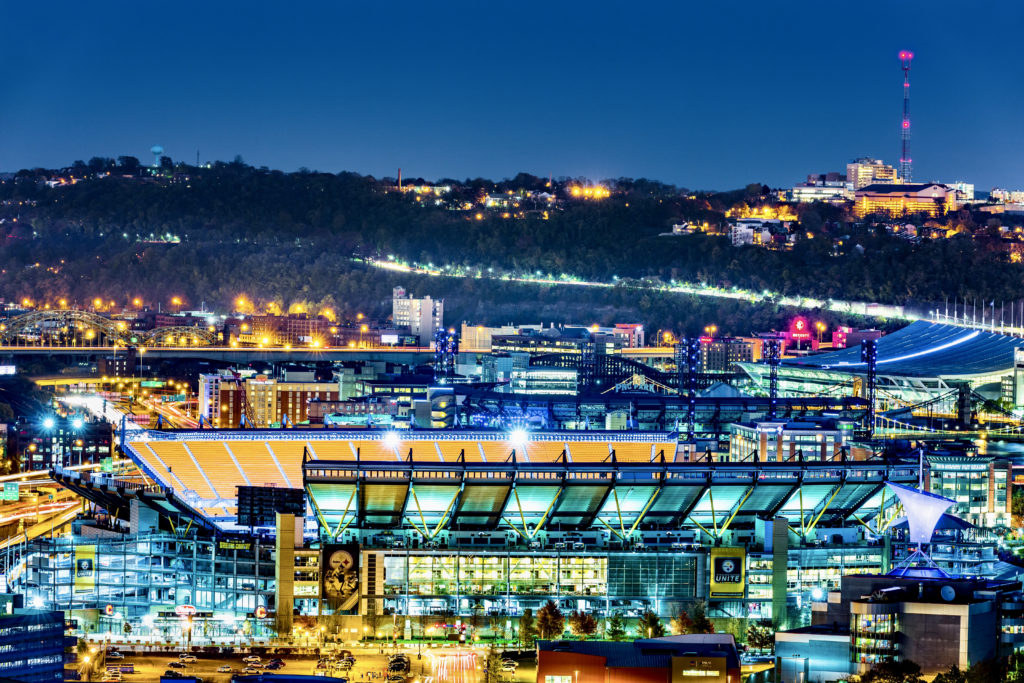 Heinz Field stadium by night