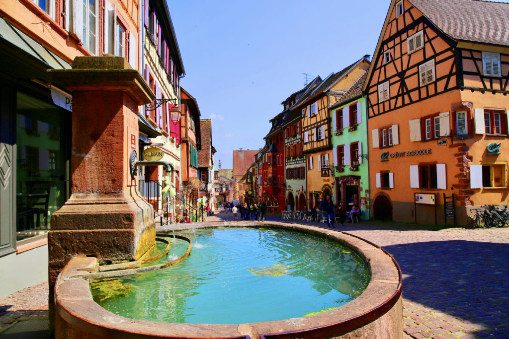 colorful hidden gem town of Riquewihr in Alsace France