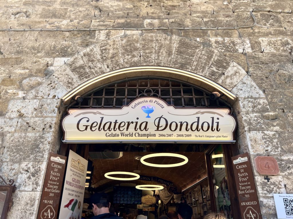the best Gelateria in San Gimignano