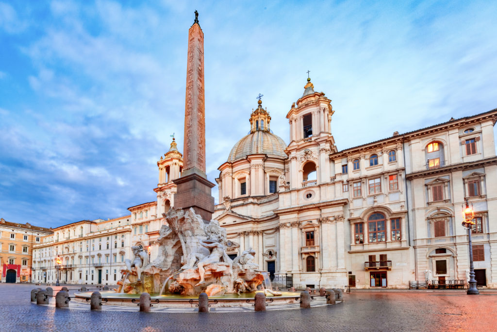 Fountain of the Four Rivers in Piazza Navona 