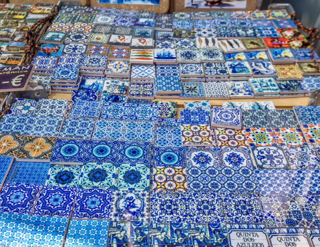 tiles in an azulejo shop in Lisbon