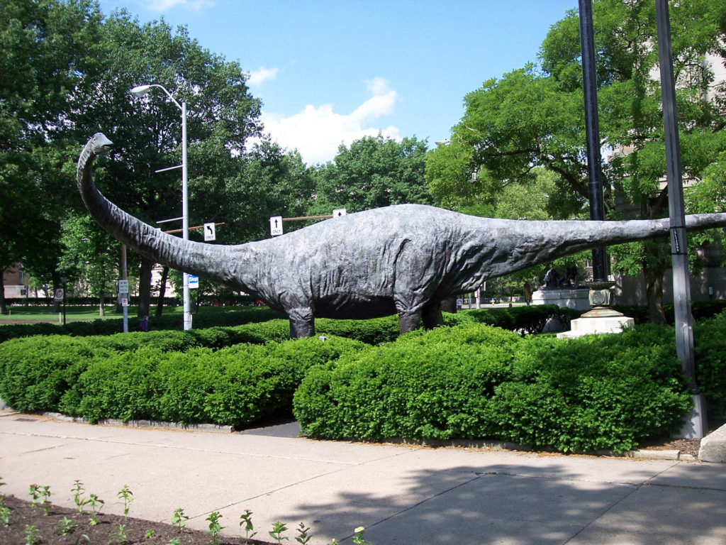 the "Dippy" statue at the Carnegie Museum of Natural History, a popular attraction in Pittsburgh