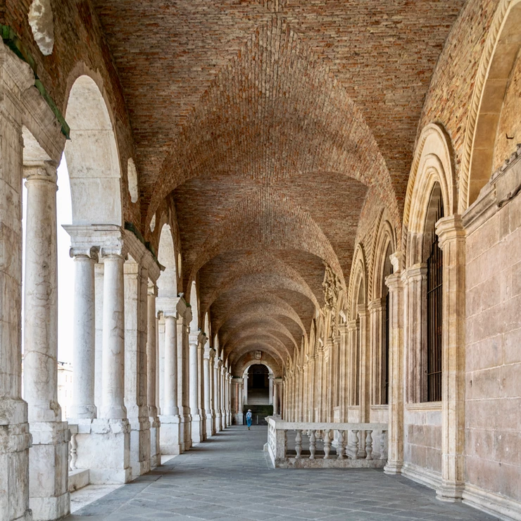 the interior of the upper loggia of the Basilica Palladiana