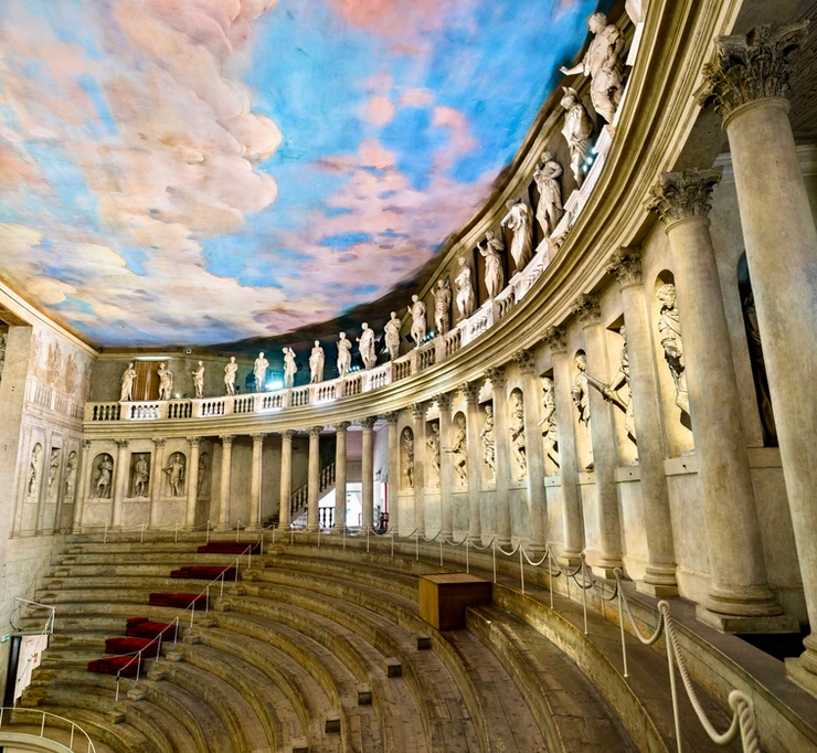the stunning colonnade and balustrade of the Olympic Theater