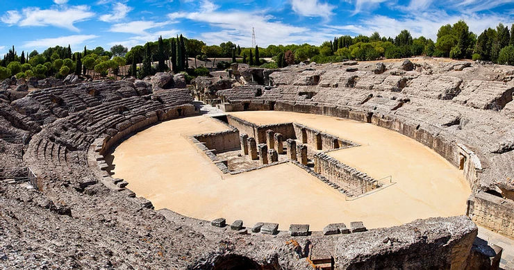 the ruins of Italica in Santiponce Spain, outside Seville
