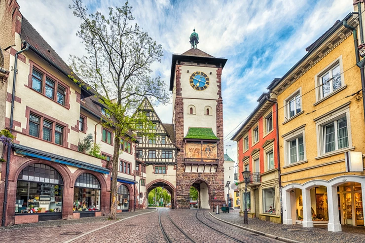 Schwabentor - historic city gate in Freiburg, built in 1250