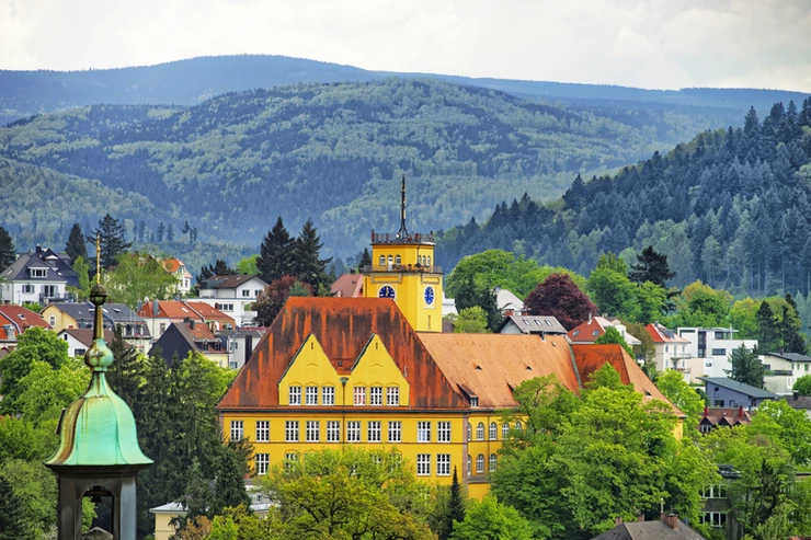 panoramic view of the spa town of Baden Baden Germany