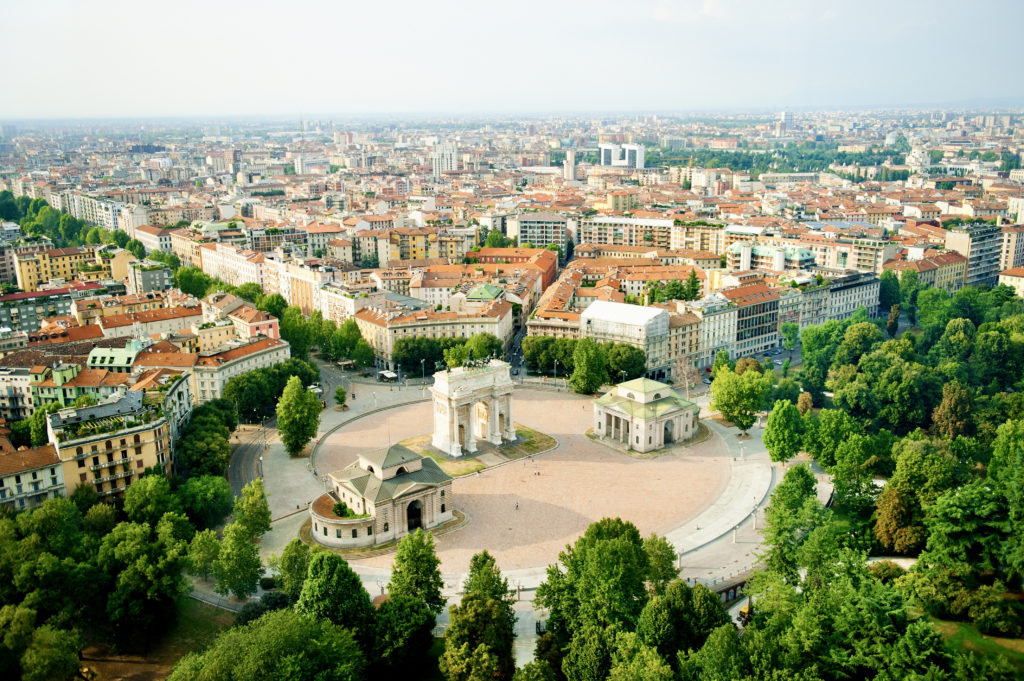 beautiful panoramic view of Milan