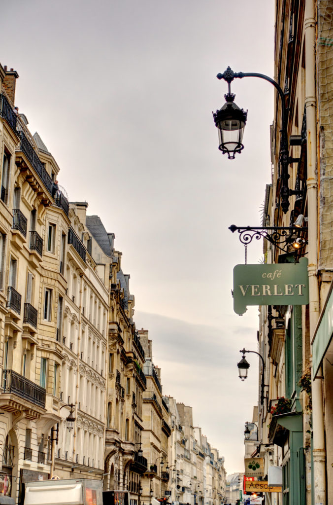 Saint-Honore shopping district in winter