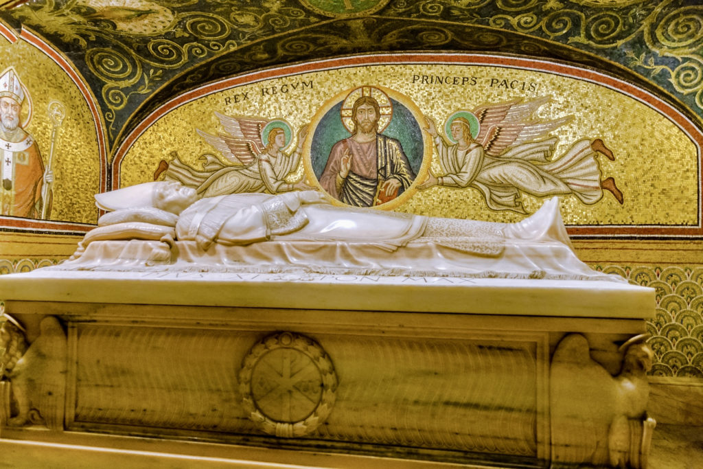 tomb of Pope Pius XI in the Papal Grotto 
