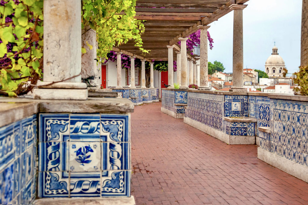 viewpoint Miradouro de Santa Luzia in Alfama. 