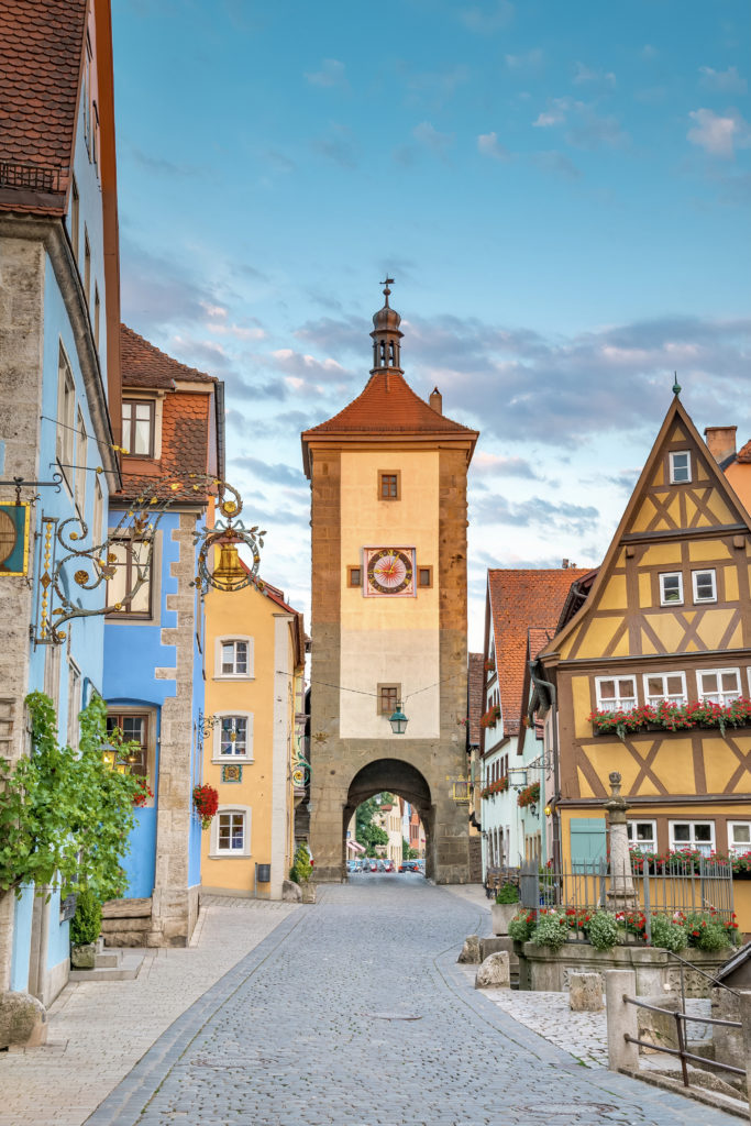 beautiful view of the historic town of Rothenburg ob der Tauber