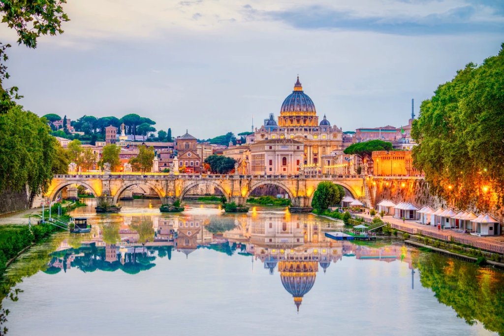 view of the Vatican and St. Peter's Basilica in Vatican City