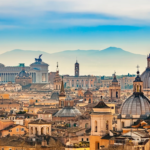 view of Rome from castle sant angelo