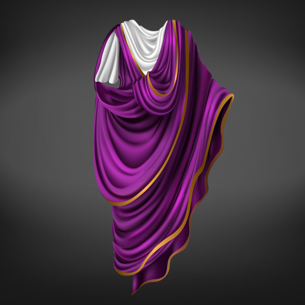 purple Roman toga
