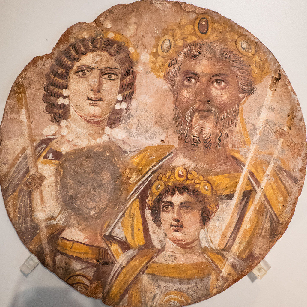 Julia Domna, Septimius Severus and their sons Geta (damned) and Caracalla