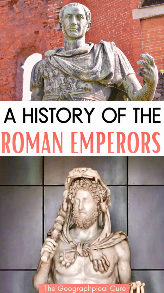 Pinterest pin guide to the history of the Roman emperors