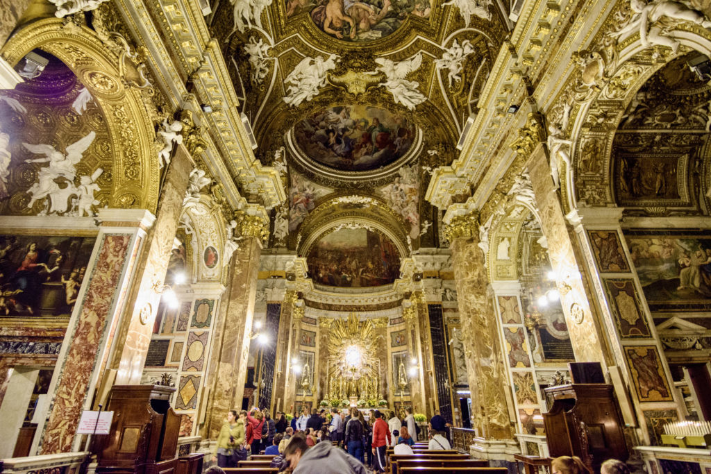 the ornate Church of Santa Maria Della Vittoria