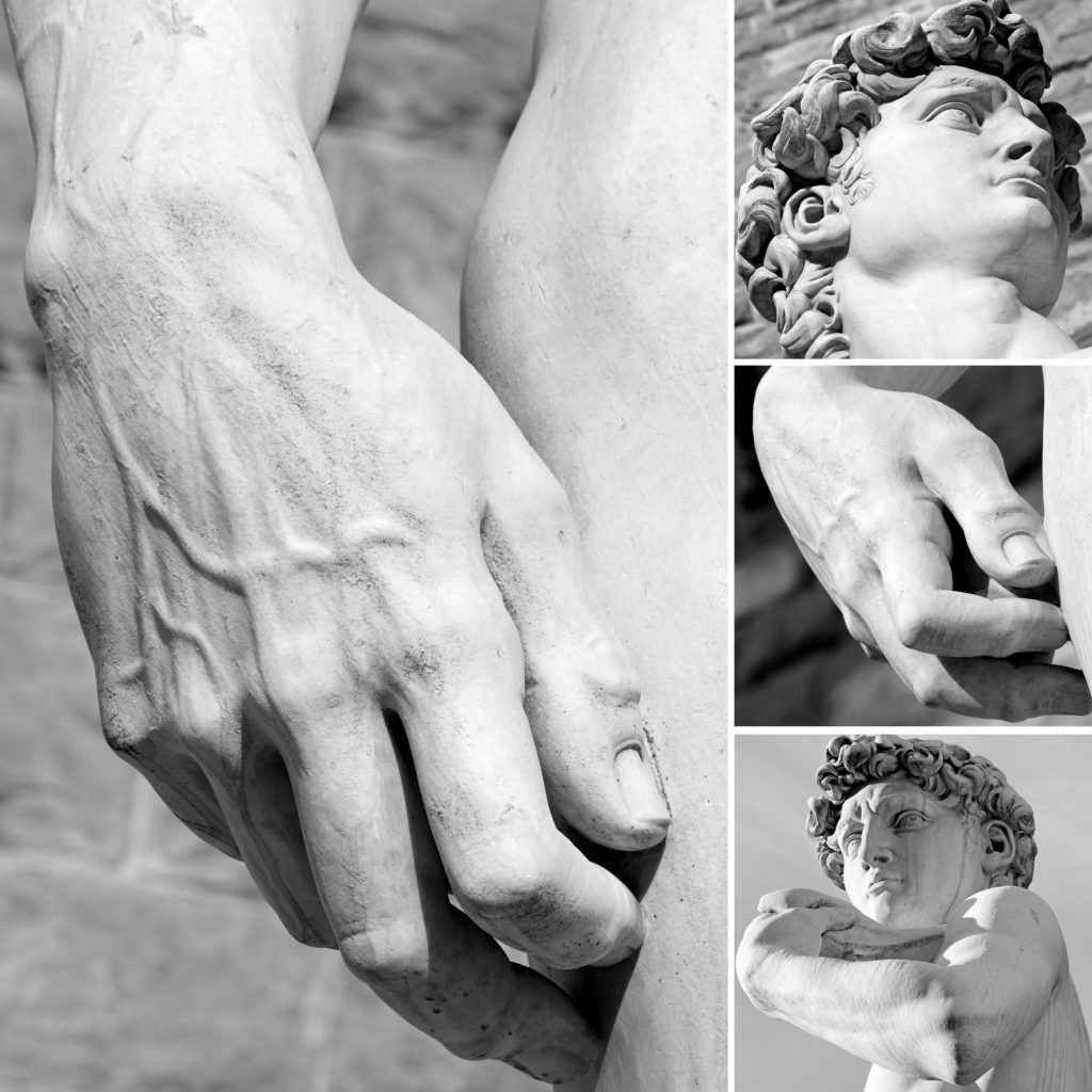 details of Michelangelo's David