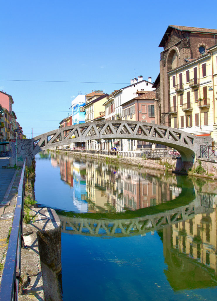 the Navigli area of Milan, where you'll find bars and cafes