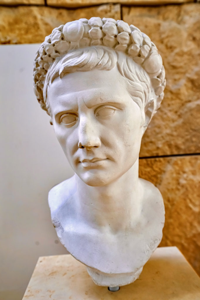 Bust of Augustus in the Ara Pacis Museum in Rome