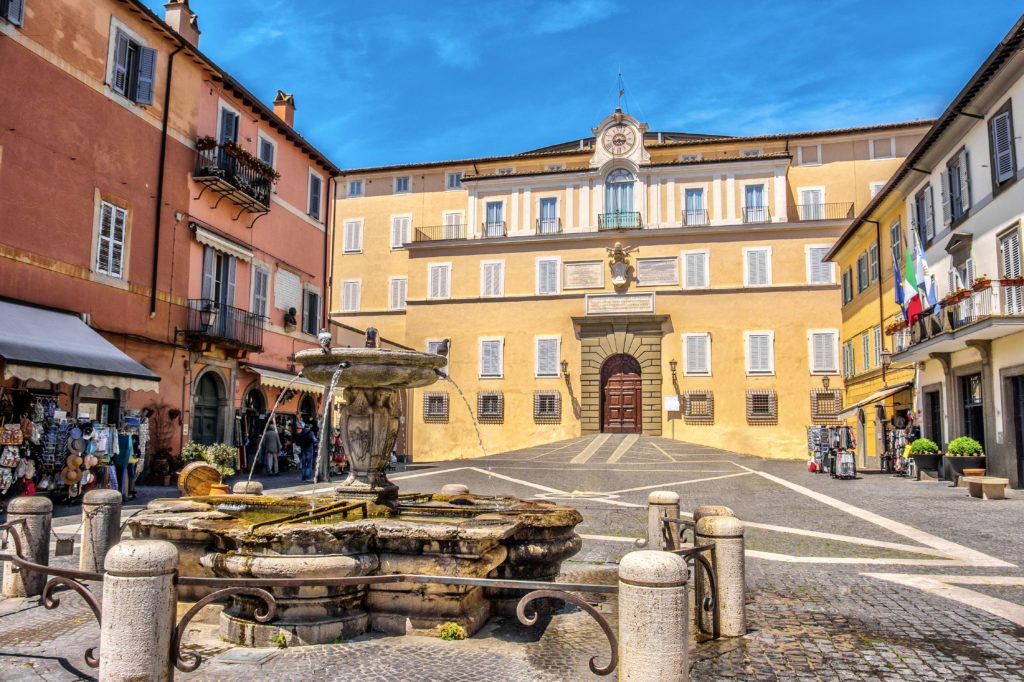 view of the Apostolic palace from the Square of Castel Gandolfo