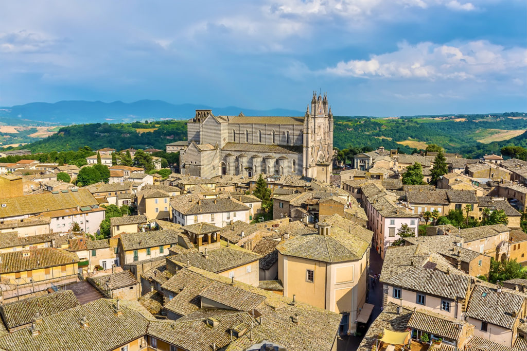 aerial view of Orvieto Cathedral
