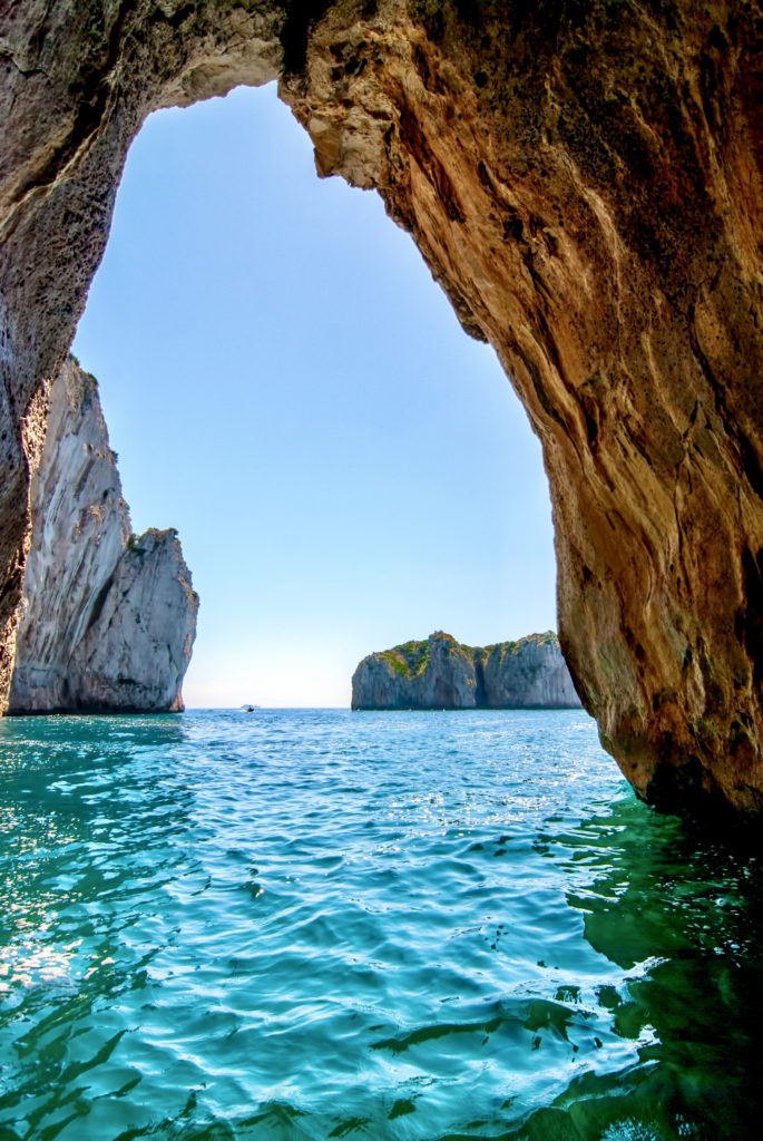 blue grotto on Capri, one of Italy's most beautiful towns