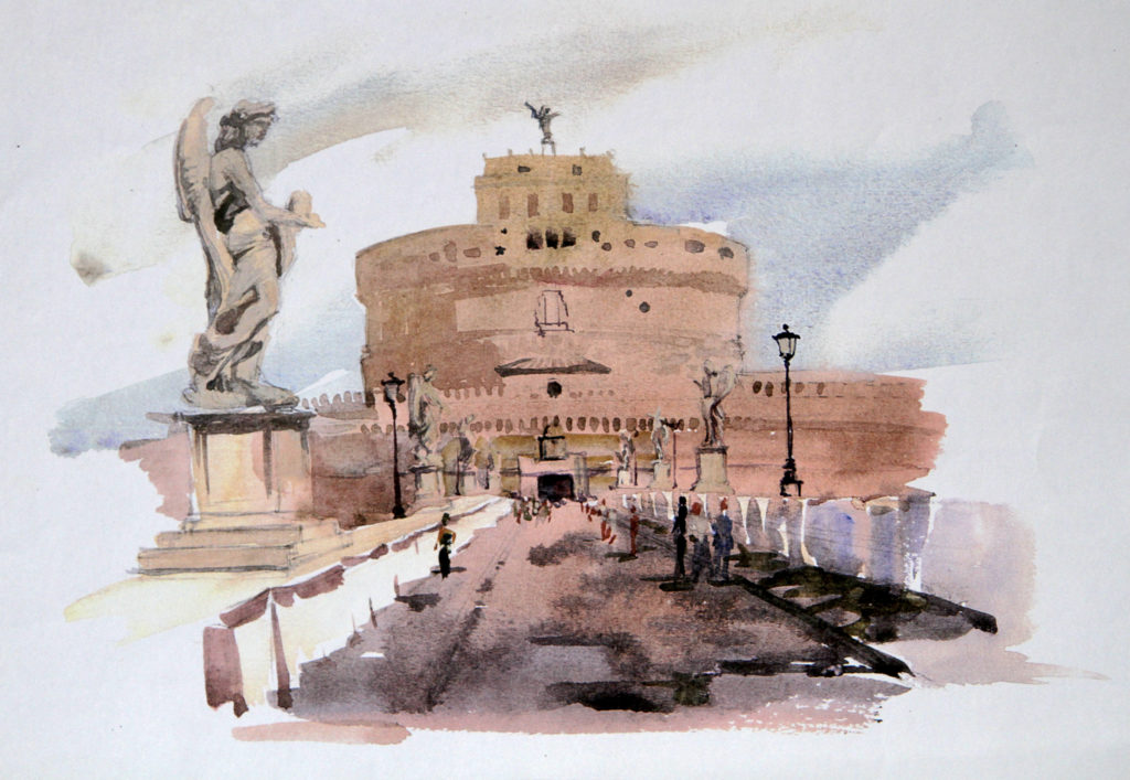 watercolor of Castle Sant' Angelo
