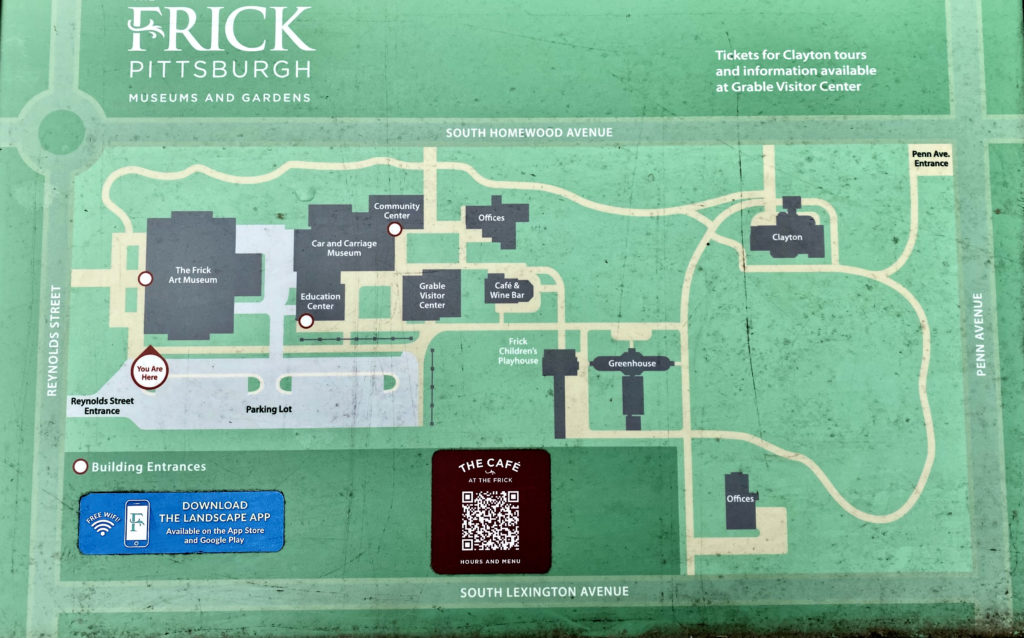 map of the Frick Pittsburgh complex